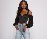 Haut court corset en satin Feelin' Luxe